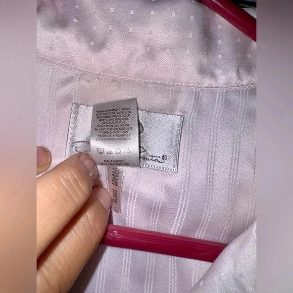 Oscar de la Renta Vintage Embossed Stripes 2 Piece Pajama Set Pink Size Medium - Picture 6 of 16